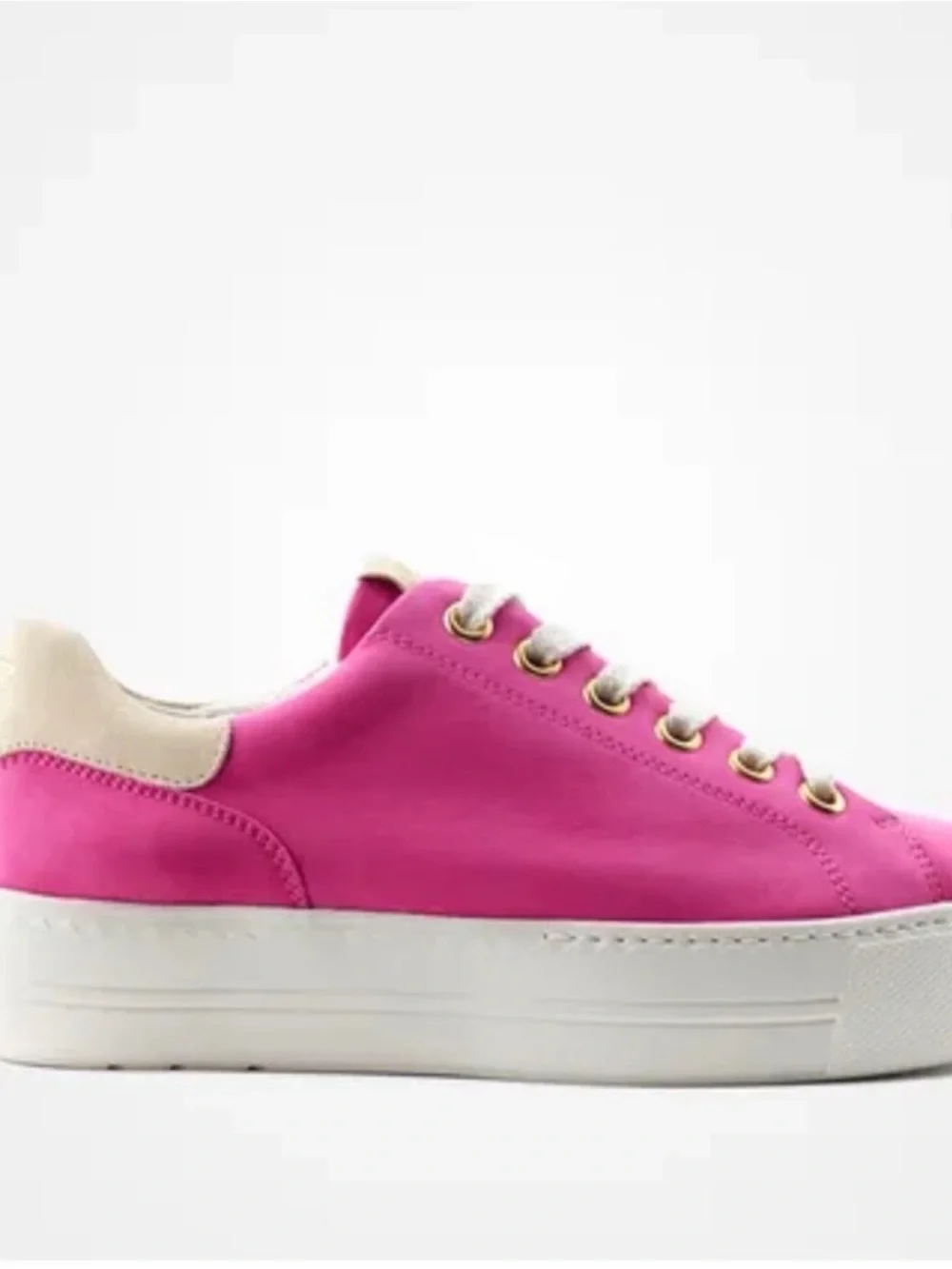 Paul Green Hot Pink Platform Sneaker with Cream Accents - Picture 1 of 8